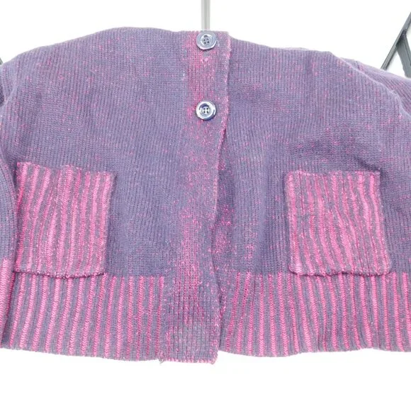 CJ Banks Sweater Women 1x Purple 3/4 Sleeve Cowl Neck Button Up Pockets Cozy - Picture 6 of 10